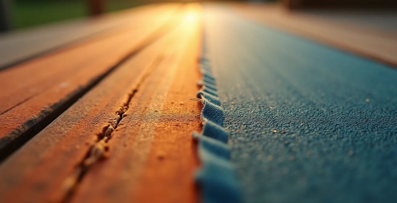 Comparaison macro de tissus outdoor premium et standard